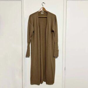 aritzia wilfred knit duster cardigan sweater khaki sz s